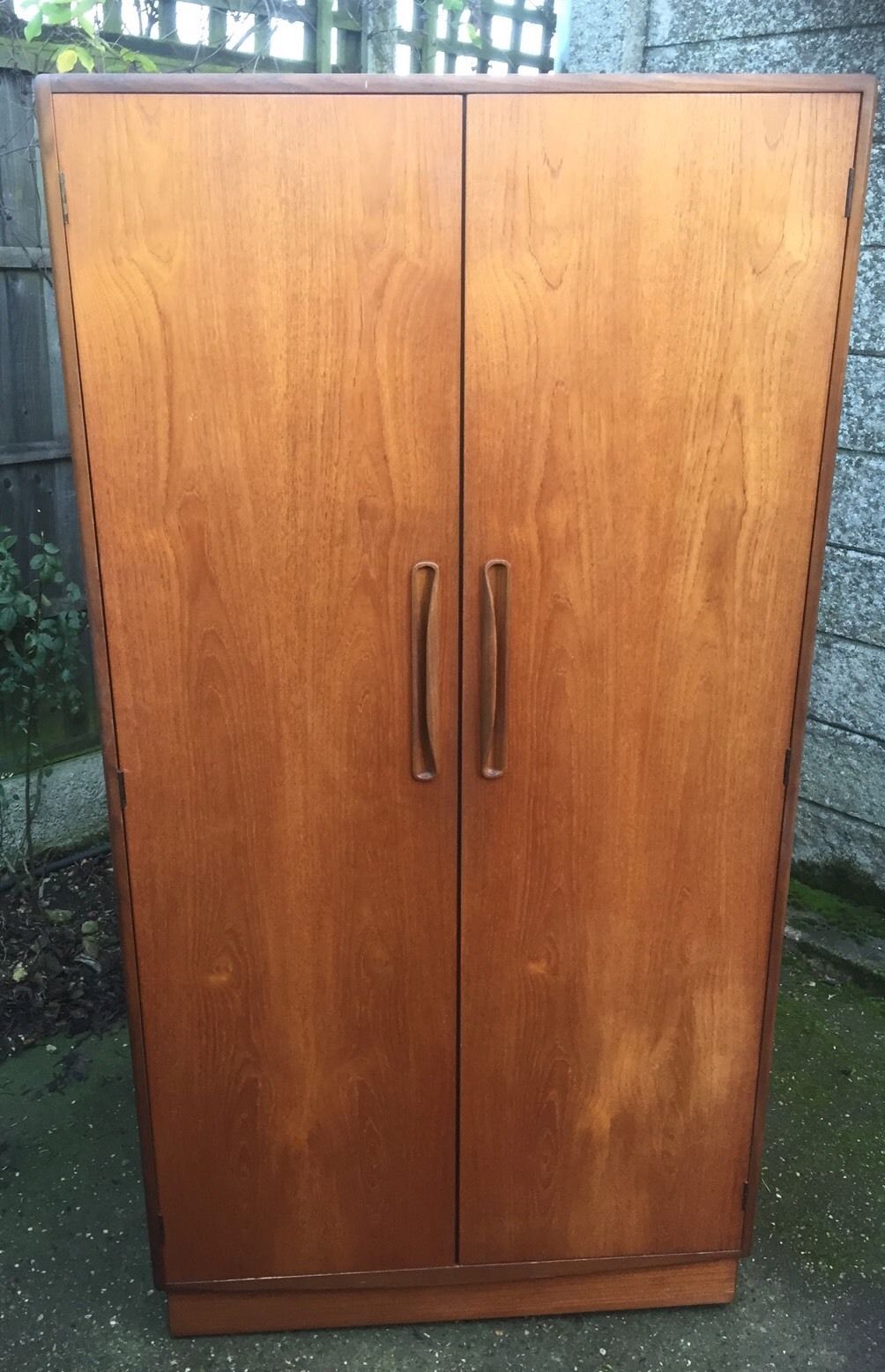 Fine Retro Teak G Plan 2 Door Fitted Wardrobe Clean Condition