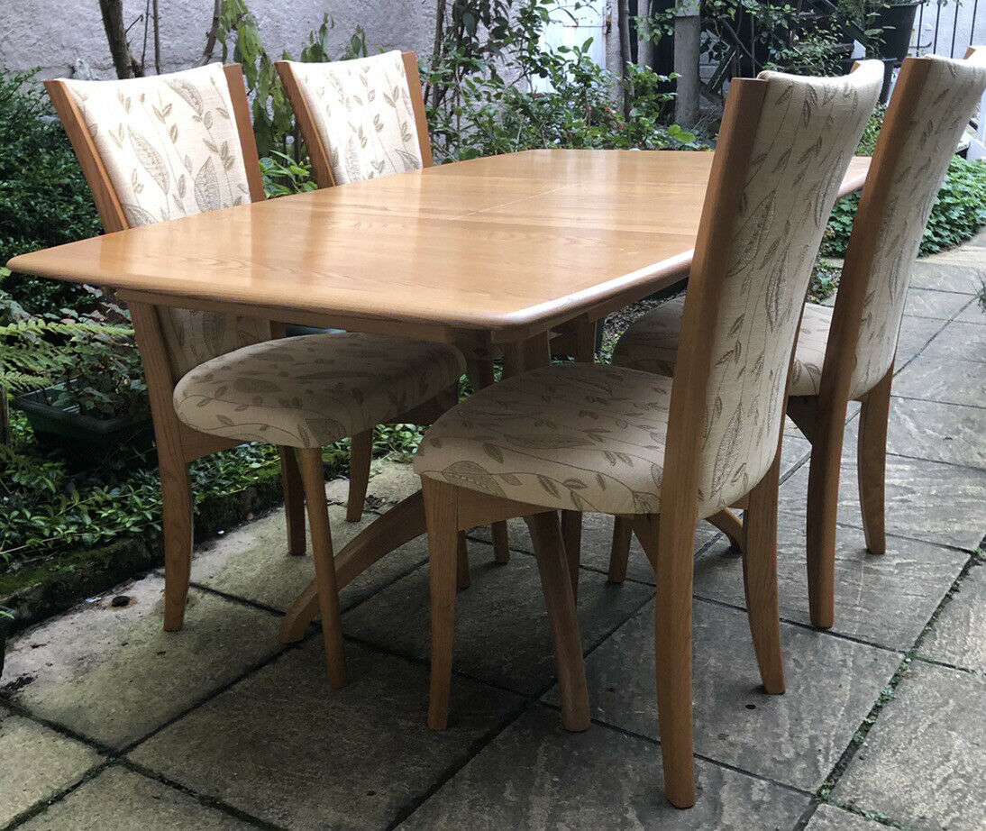 SUPERB SET OF 4 MODERN ERCOL HIGH BACK DINING CHAIRS, VERY CLEAN