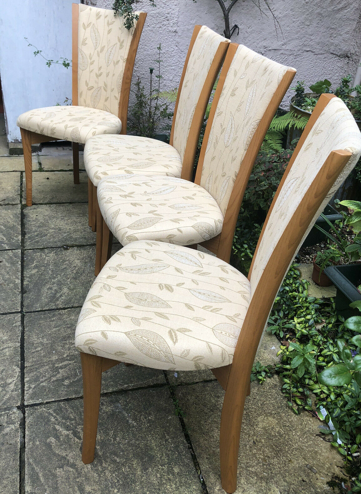 SUPERB SET OF 4 MODERN ERCOL HIGH BACK DINING CHAIRS, VERY CLEAN