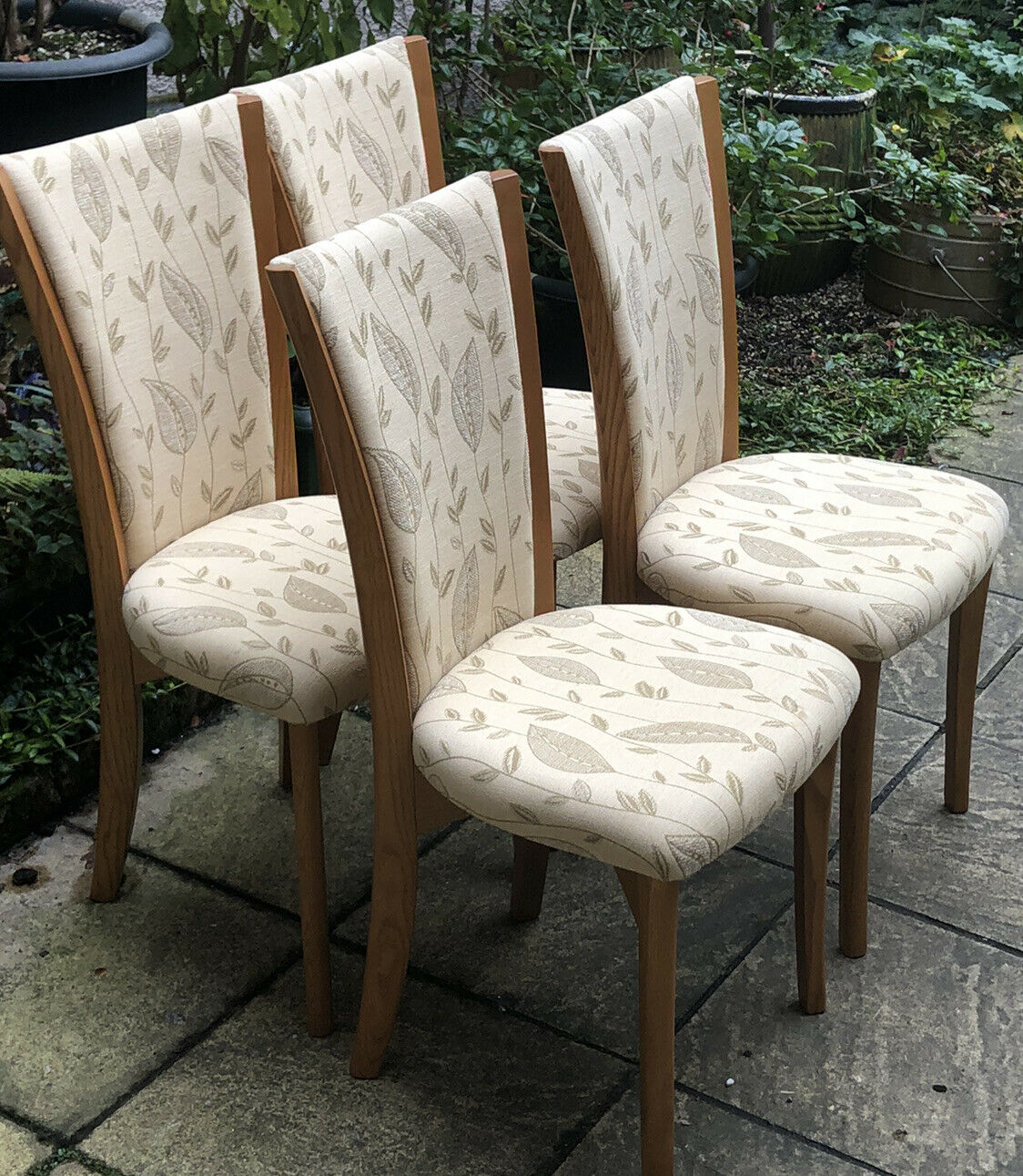 SUPERB SET OF 4 MODERN ERCOL HIGH BACK DINING CHAIRS, VERY CLEAN