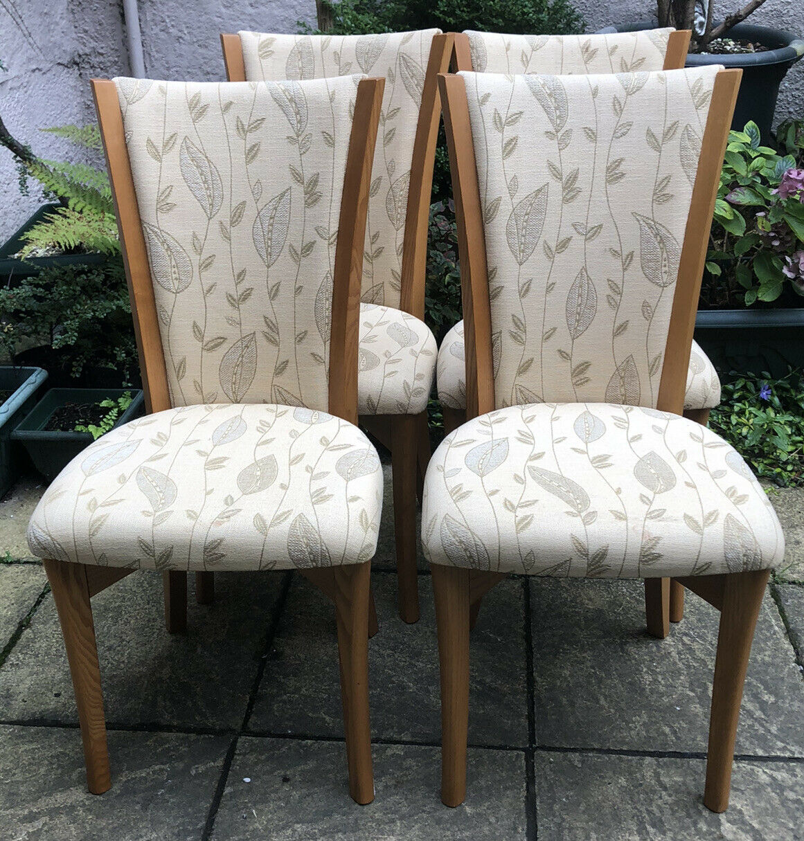 SUPERB SET OF 4 MODERN ERCOL HIGH BACK DINING CHAIRS, VERY CLEAN